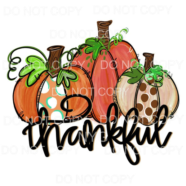 Thankful Orange Polka Dot Pumpkins Sublimation transfers - 