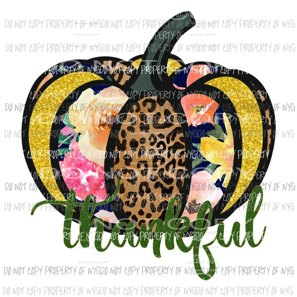 thankful pumpkin Sublimation transfers Heat Transfer