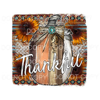 Thankful Rustic Pumpkin Sunflowers Turquoise Aztec 