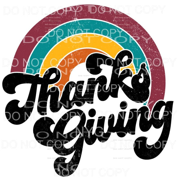 Thanksgiving Rainbow Vintage Distressed Sublimation 