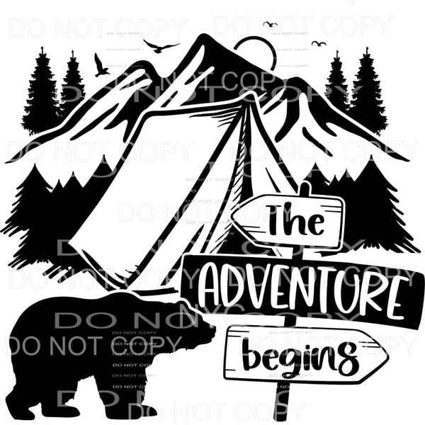 The Adventure Begins Tent Bear Sublimation transfers - Heat 