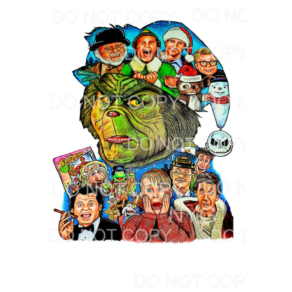 The Grinch Silhouette Christmas Movie Characters Sublimation