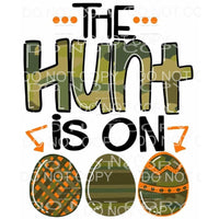 The Hunt Is On Camo Eggs Easter Sublimation transfers - Heat