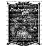 The Original Homeland Security skeleton motorcycle Sublimation transfers Heat Transfer