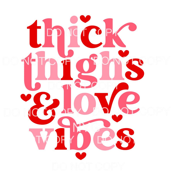 Thigh Thighs & Love Vibes Retro Hearts Pink Red Valentines 