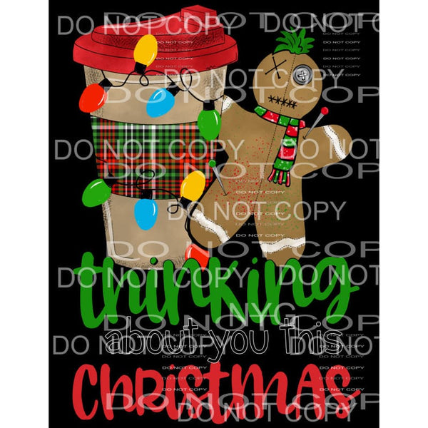 Thinking About You This Christmas Coffee Cup Red Green Plaid