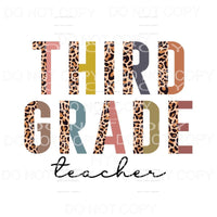 Third Grade Teacher Half Leopard Sublimation transfers - 