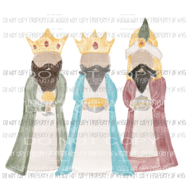 Three Wise Men watercolor # 1 Sublimation transfers Heat Transfer
