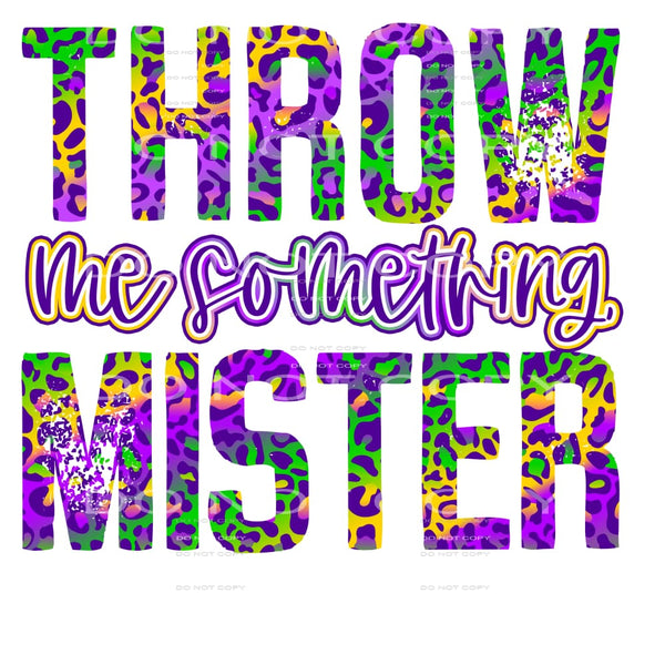 Throw Me Something Mister Bright Colorful Leopard Mardi Gras