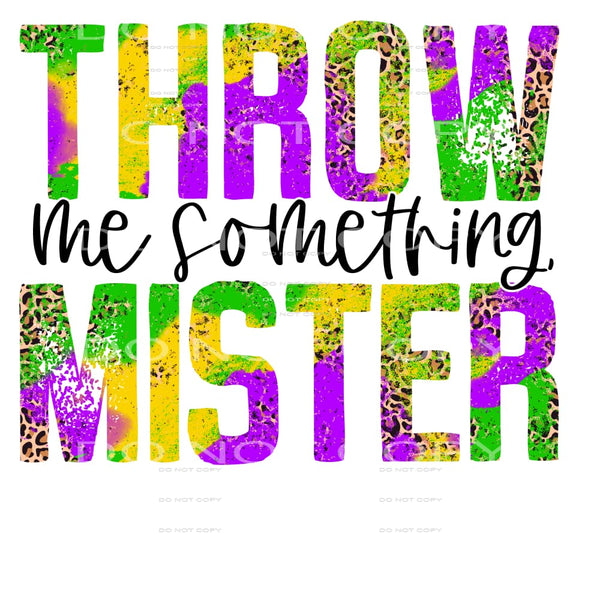 Throw Me Something Mister Leopard Grunge Mardi Gras #2549 