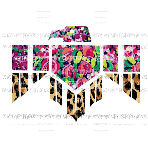 Thunder Bird floral leopard Sublimation transfers Heat Transfer