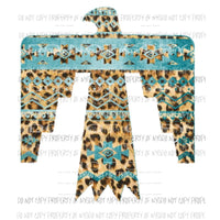 Thunderbird leopard and turquoise Sublimation transfers Heat Transfer