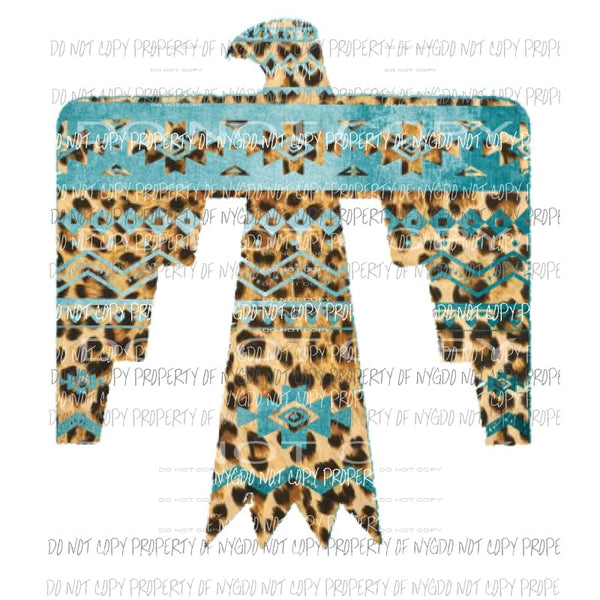 Thunderbird leopard and turquoise Sublimation transfers Heat Transfer