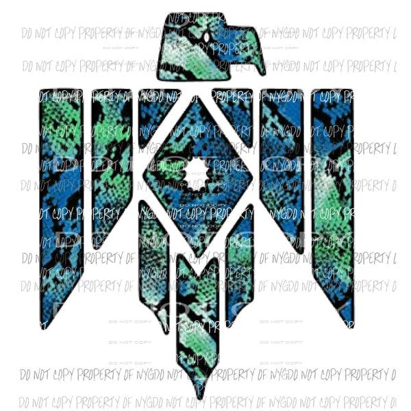Thunderbird snake skin 4 Sublimation transfers Heat Transfer