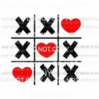 Tic Tac Toe Valentines red hearts Sublimation transfers Heat Transfer