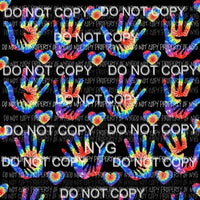 Tie Dye Hands Background #2 Sublimation transfers 13 x 9 inches Heat Transfer