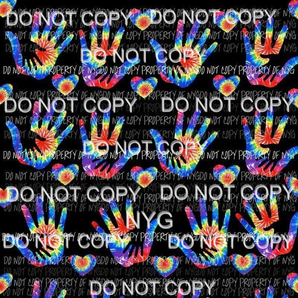 Tie Dye Hands Background #2 Sublimation transfers 13 x 9 inches Heat Transfer