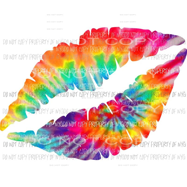 tie dye lips sublimation transfer Heat Transfer