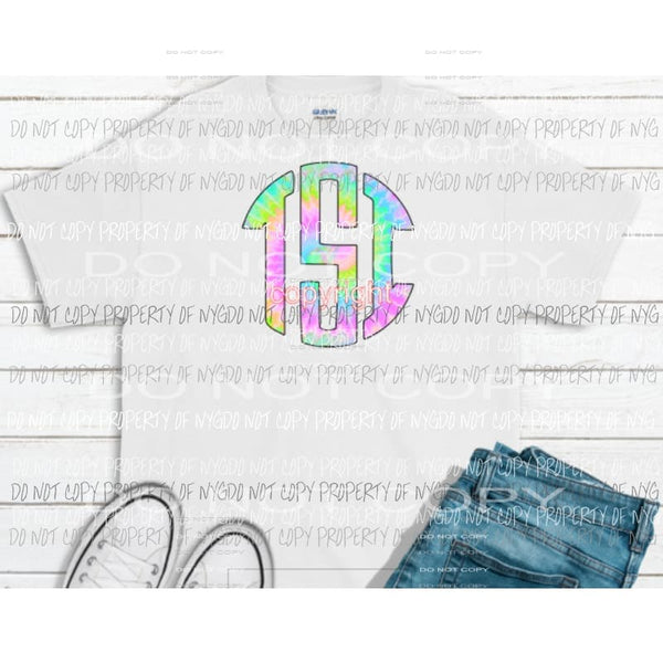Tie Dye Pastel monogram letters put letters in notes please Sublimation transfers Heat Transfer