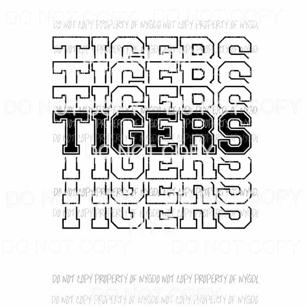 Tigers mirrored stacked Sublimation transfers Heat Transfer