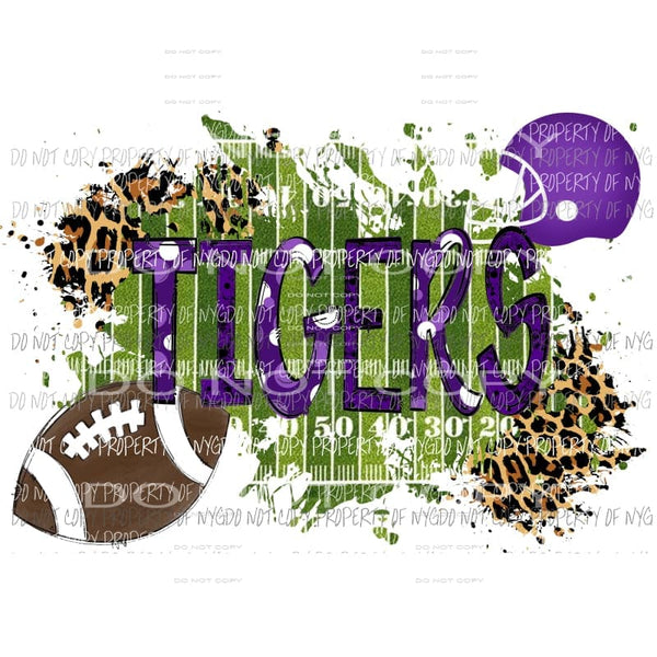 Tigers Purple Field Football Sublimation transfers Heat Transfer