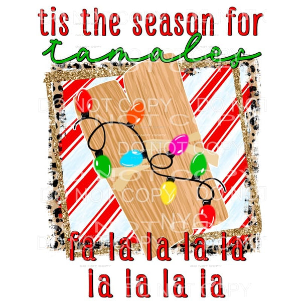 Tis The Season For Tamalas Fa La La Christmas Lights Red 