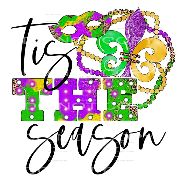 Tis The Season Mask Fleur de Lis Beads Mardi Gras #2550 