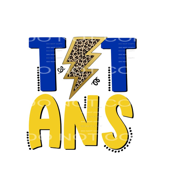 Titans Bolt # 55510 Sublimation transfers - Heat Transfer