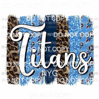 Titans brushstroke leopard blue Tennessee logo Sublimation transfers Heat Transfer