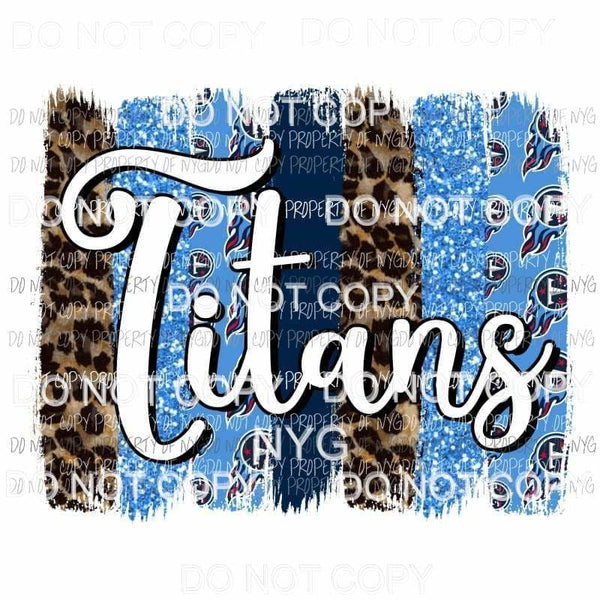Titans brushstroke leopard blue Tennessee logo Sublimation transfers Heat Transfer