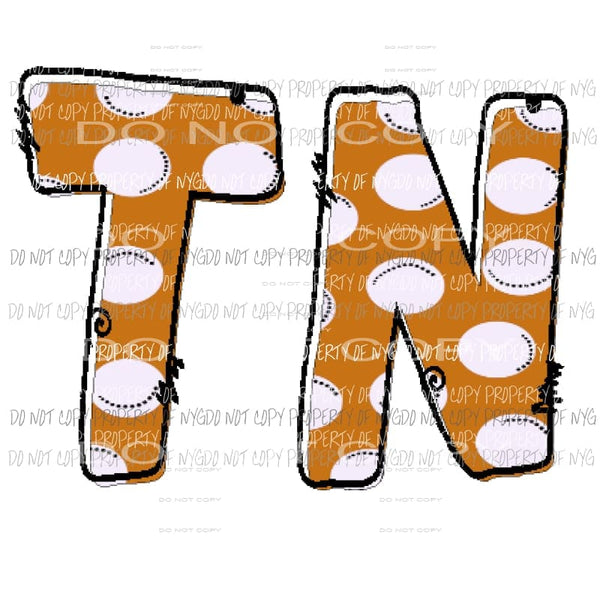 TN Tennessee Dots word Sublimation transfers Heat Transfer