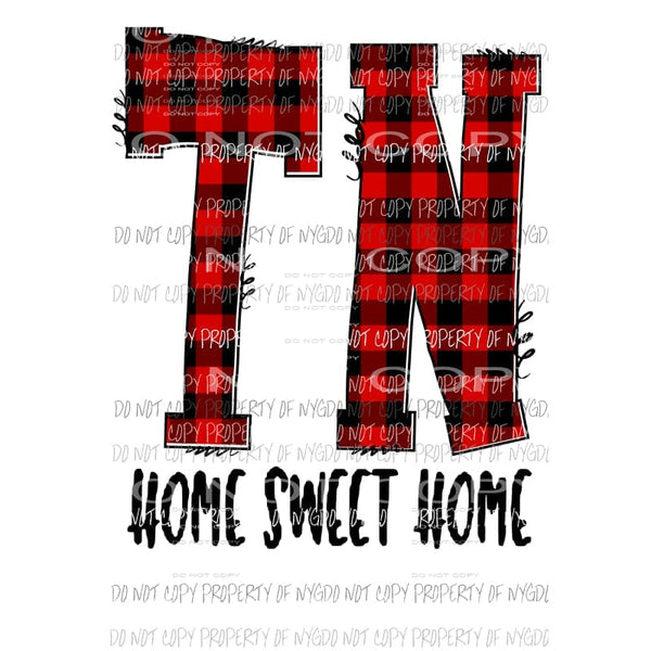 TN Tennessee Red Plaid HSH Sublimation transfers Heat Transfer