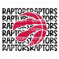 Toronto Raptors stacked Sublimation transfers Heat Transfer