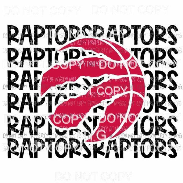 Toronto Raptors stacked Sublimation transfers Heat Transfer