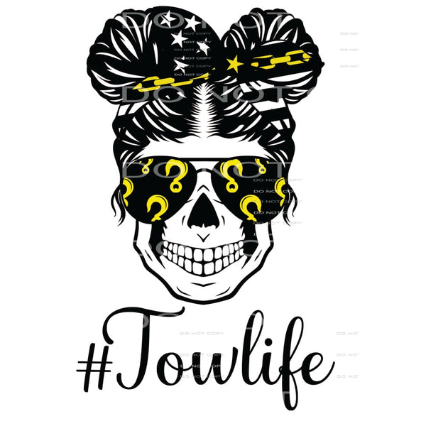 tow life girl skull Sublimation transfers - Heat Transfer