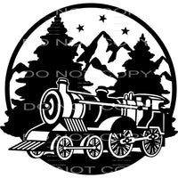 train and mountain #7539 Sublimation transfers - Heat 