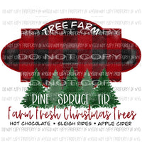 Tree Farm blank red buffalo plaid trees Sublimation transfers Heat Transfer