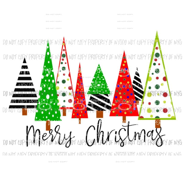 Trees merry christmas Sublimation transfers Heat Transfer