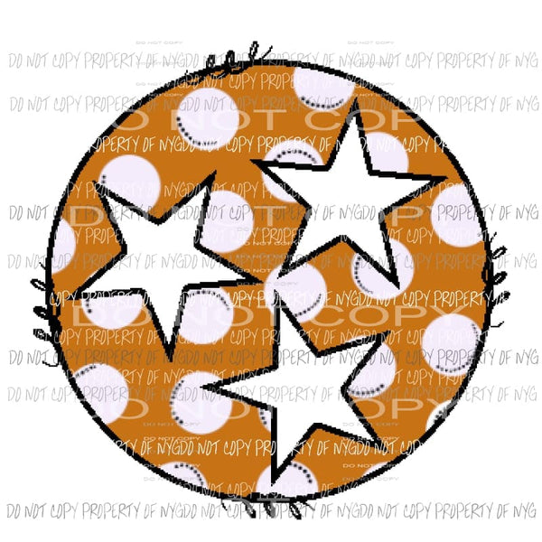 Tri - Star dots Tennessee Sublimation transfers Heat Transfer