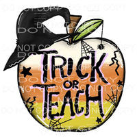 Trick Or Teach Halloween Apple Witch Hat #1699 Sublimation 