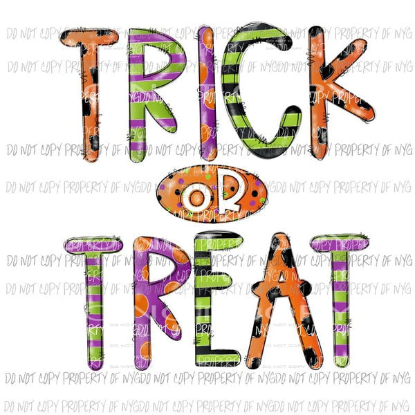 Trick Or Treat distressed Halloween Sublimation transfers Heat Transfer
