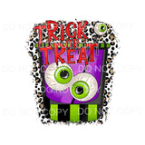 Trick Or Treat Monster Pail Bucket Eyeballs Leopard #240 