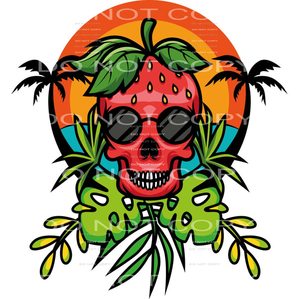 tropical skull #6732 Sublimation transfers - Heat Transfer