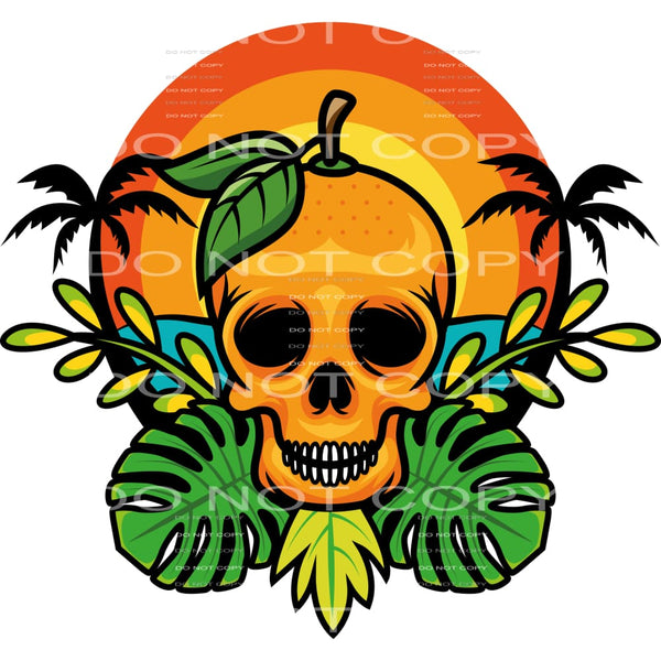 tropical skull #6733 Sublimation transfers - Heat Transfer