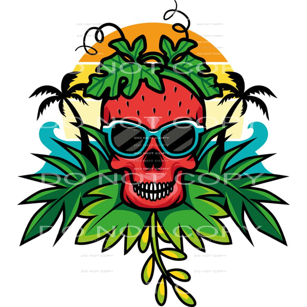 tropical skull #6735 Sublimation transfers - Heat Transfer