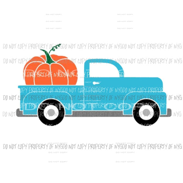 Truck Blue pumpkin Sublimation transfers Heat Transfer