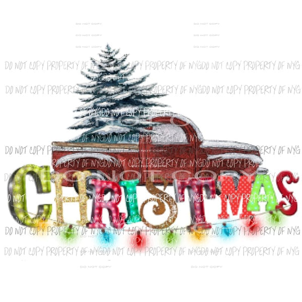 Truck Christmas lights #1 Sublimation transfers Heat Transfer