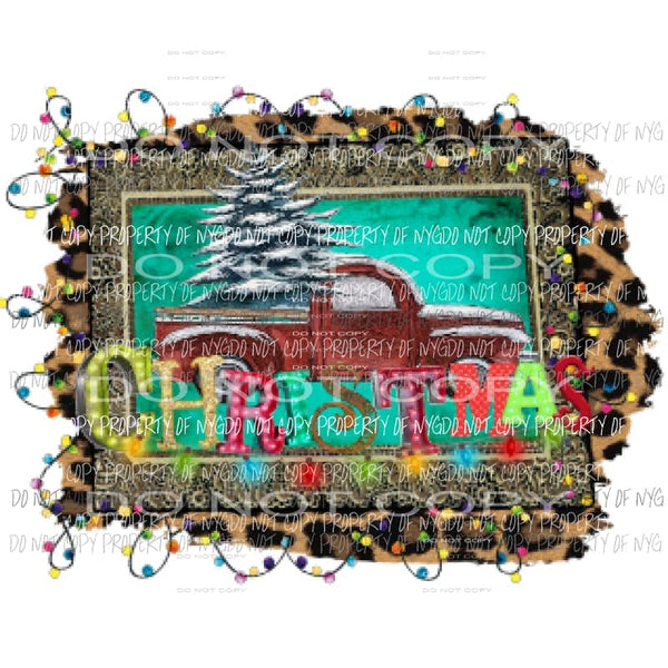 Truck Christmas lights Leopard #2 Sublimation transfers Heat Transfer