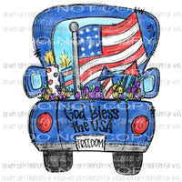 Truck God Bless America USA # 8 Sublimation transfers USA america 4th of july memorial day labor Heat Transfer