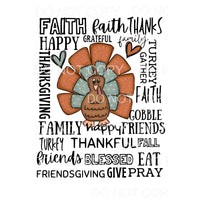 Turkey Thanksgiving # 7240 Sublimation transfers - Heat 